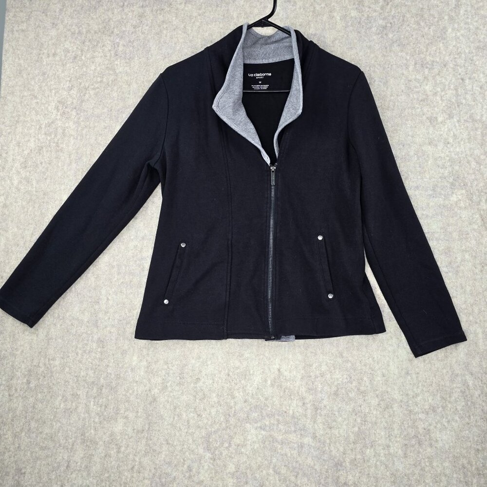Liz Claiborne Sport Womens Black M Zip-Up Jacket